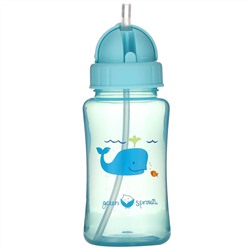 Green Sprouts, Straw Bottle, 9+ Months, Aqua, 1 Count