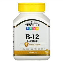 21st Century, B-12, 500 мкг, 110 таблеток