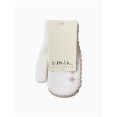Варежки детские MINAKU, цвет молочный, 15 см