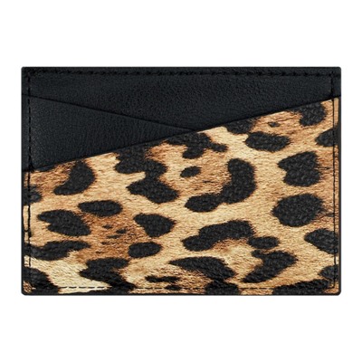 Чехол для пластиковых карт 105х70 мм 70777 "ЛЕОПАРД ТЁМНО-КОРИЧНЕВЫЙ" 1 отд.,2 кармана Феникс