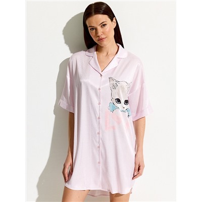 Omsa Рубашка OmD 0617D CATS Рубашка пижамная OVERSIZE (спущенный рукав 3/4)