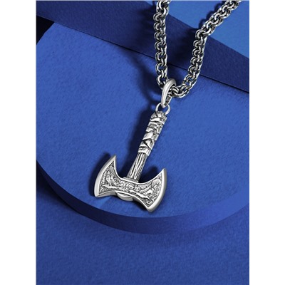 Подвеска топор из чернёного серебра 4100017