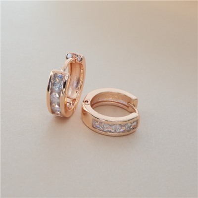 Серьги кольца дорожка ювелирная бижутерия коллекция "Дубай" покрытие позолота, вставка: фианиты, цвет: прозрачный, арт.213.466