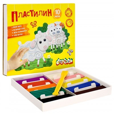 Пластилин  10цв 150гр.  ПКМ10 Каляка-Маляка
