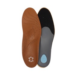Стельки для обуви, амортизирующие, дышащие, с жёстким супинатором, р-р RU 43 (р-р Пр-ля 42), 27.5 см, пара, коричневые