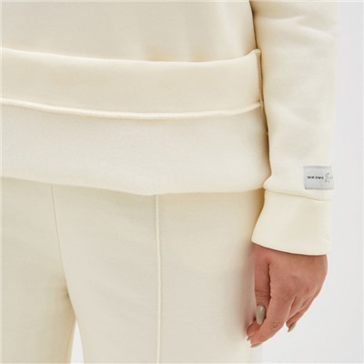 Свитшот женский удлинённый с начёсом MIST Cozy style, молочный, размер 52