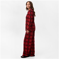 Пижама новогодняя женская (рубашка, брюки) KAFTAN Red mood, размер 40-42, красная
