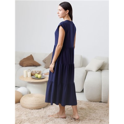 Ярусное платье А силуэта с V вырезом из 100% премиального хлопка