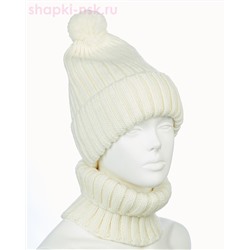 001223 F 1A Питео B Комплект женский флис (колпак+снуд) (56-58)