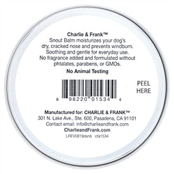 Charlie & Frank, бальзам для увлажнения носа собаки, 56,6 г (2 унции)