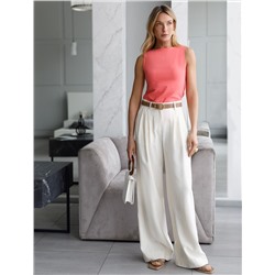 Брюки палаццо с защипами из плотного лиоцелла