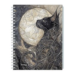 Тетрадь  48л  клетка на спирали "Черная кошка" блестки С0245-139 КТС-ПРО