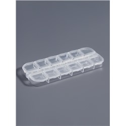 Органайзер для хранения мелочей, 12 ячеек с номерами, 13×5.3×1.3 см, прозрачный