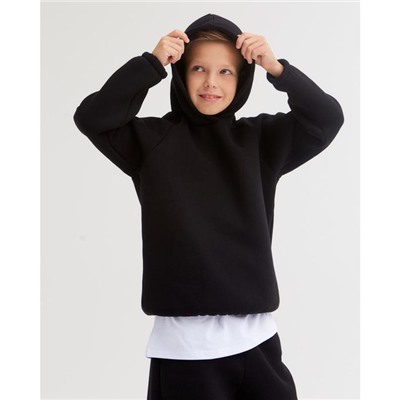 Худи детское MINAKU: Basic Line KIDS, чёрное, рост 116 см