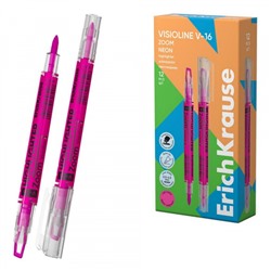 Текстовыделитель VisioLine® V-16 Неон розовый 60822 двухсторонний ErichKrause