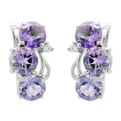 Серьги из серебра аметист, Пейзаж