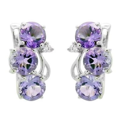 Серьги из серебра аметист, Пейзаж