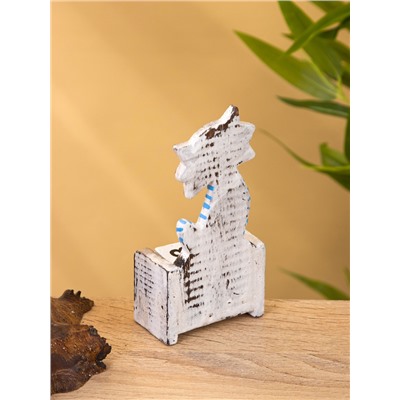 Календарь настольный «Полосатый кот», 7×4×14 см, дерево, серо-голубой