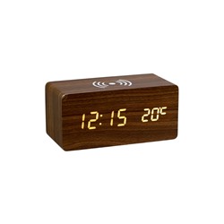 УЦЕНКА Часы электронные настольные, будильник «Цифра-ТЗ», термометр и беспроводная QI зарядка