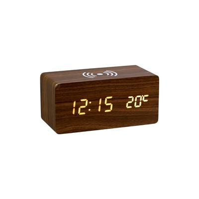 УЦЕНКА Часы электронные настольные, будильник «Цифра-ТЗ», термометр и беспроводная QI зарядка