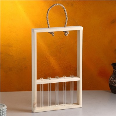 Подарочный ящик «Рамка», 26×5×40 см, деревянный, 5 колб