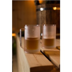 Пивная кружка, 380 мл, охлаждающая, пластик, прозрачная