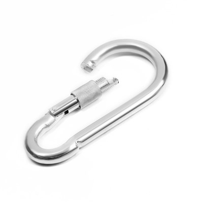 Карабин монтажный с фиксатором ТУНДРА krep, DIN5299D, 13×160 мм, оцинкованный, 1 шт.