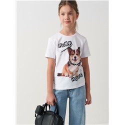 Фуфайка трикотажная для девочек (футболка)