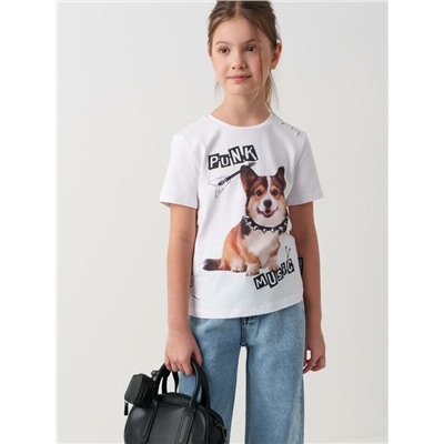 Фуфайка трикотажная для девочек (футболка)