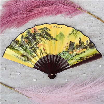 Веер 27 см бамбуковая основа / 622-9 /уп 5/600/