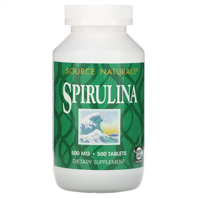 Source Naturals, Спирулина, 500 мг, 500 таблеток
