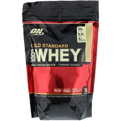 Optimum Nutrition, Сыворотка Gold Standard 100% Whey, ванильное мороженное, 454 г (1 фунт)