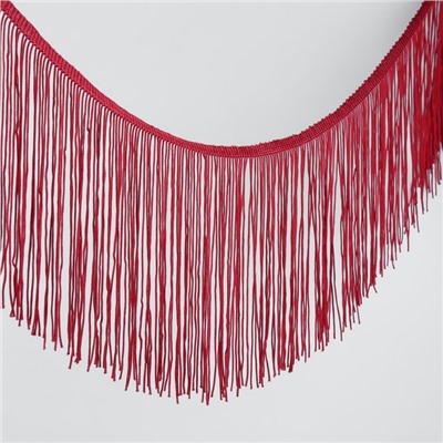 Тесьма декоративная «Бахрома», 15 см, 5±0.5 м, винная