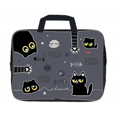 Папка А4 на молнии с ручками 350х265х75 мм "Кошмарики" расширенное дно (095016) 32114 Хатбер