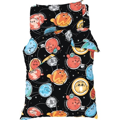 Постельное бельё 1.5-спальное «Этель» Cats and space, бязь