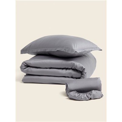 Простыня на резинке 1.5-спальная SL Home Tencel, 140×200+30 см, серая, тенсель