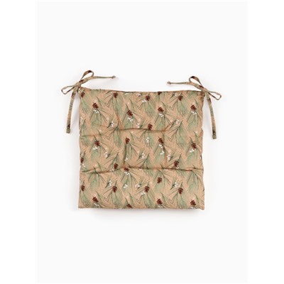 Подушка на стул «Этель» Spruce branches, 42×42×7 см, бежевая