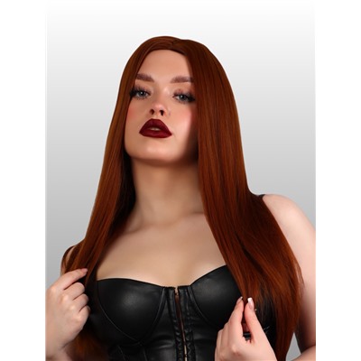 УЦЕНКА Парик искусственный, имитация кожи, 60 см, 270 г, рыжий