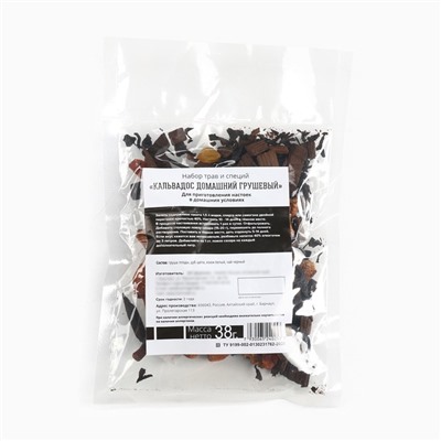 Подарочный набор для приготовления настойки «Грушевый кальвадос», набор трав и специй 38 г, бутылка 500 мл., инструкция