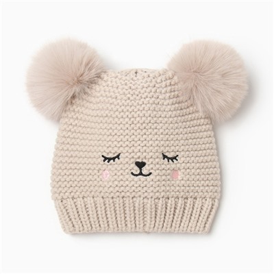 Шапка для малышей «Крошка Я», размер 48-50, бежевая