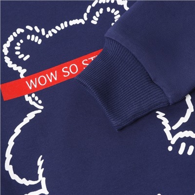 Комплект для девочки (джемпер, брюки), цвет тёмно-синий, рост 128 см