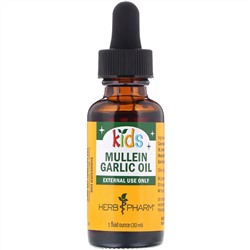 Herb Pharm, Ушное масло, коровяк/чеснок, 1 жидкая унция (30 мл)
