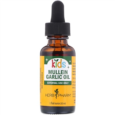 Herb Pharm, Ушное масло, коровяк/чеснок, 1 жидкая унция (30 мл)