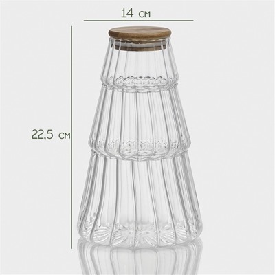 Банки для сыпучих продуктов BellaTenero «Эко», 14×22.5 см, с бамбуковой крышкой, 3 шт., стекло