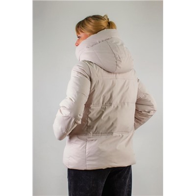 Теплая куртка с капюшоном арт.3052 (Светло-бежевый)