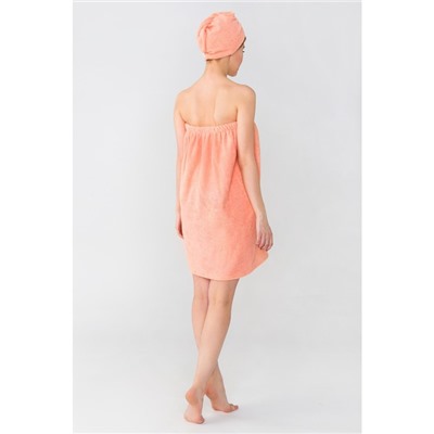 Набор для сауны «Экономь и Я» (полотенце - парео 68×150 см, чалма), цвет персик