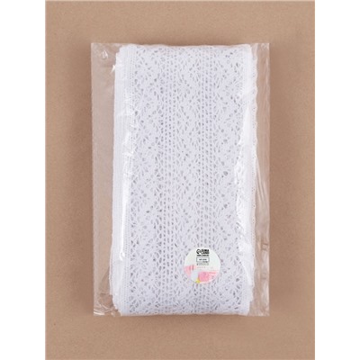 Кружево вязаное, 115 мм × 10 ± 1 м, цвет белый