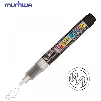 Маркер меловой BM-05 "Маркер для доски/Board Marker" 3мм белый, водная основа MunHwa