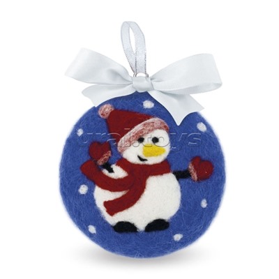 Набор для валяния. Елочная игрушка "Снеговик"