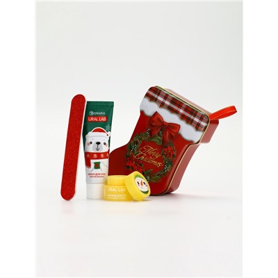 Подарочный набор Happy New Year, бальзам для губ, крем для рук и пилочка, URAL LAB
